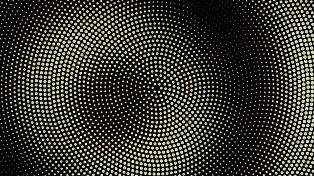 Golden Halftone Dots Radial Wave Abstract Ripple Loop