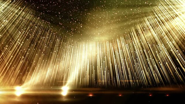 Golden Awards stage with projectors. Video in loop. Animated video background. 
Video in loop.