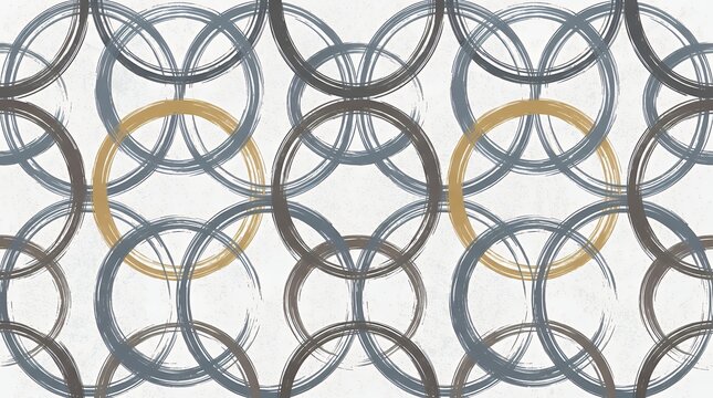 Abstract editable background featuring overlapping grunge brushstroke circle rings in a geometric seamless pattern abstract editable template background overlapping circle rings grunge brushstroke