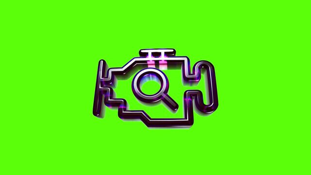 Shiny 3d check engine light icon for vehicle maintenance diagnostics and car repair service symbol