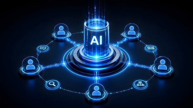 Artificial intelligence central network hub connecting security data and management nodes