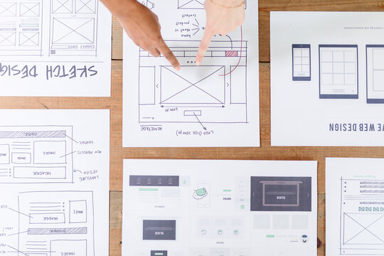 Web design sketches and plans.