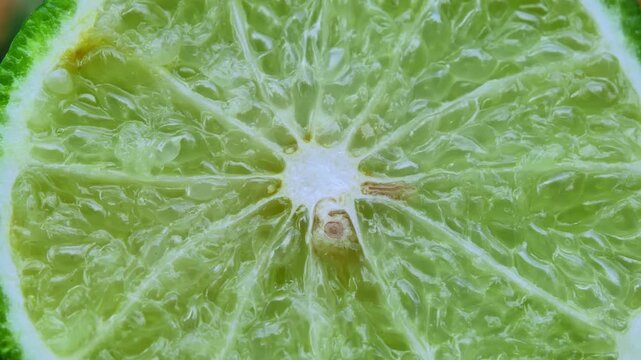 Close Up of Halved Kaffir Lime