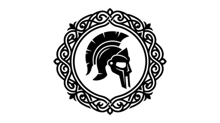 Fototapeta premium Ancient Roman Gladiator Helmet Emblem.