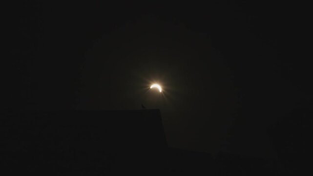 Partial Solar Eclipse United Kingdom Yorkshire Region 12 August 2026 Stock Footage