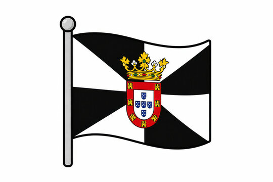 Ceuta Flag Icon with Coat of Arms on White Background