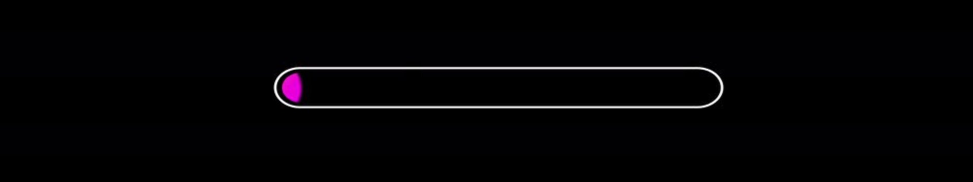 Multi Color Progress Bar Animation on Black Background. Download Progress, Preloader Animation Web Design Template. Seamless Loop Animation in 4K Ultrawide with Alpha Channel.