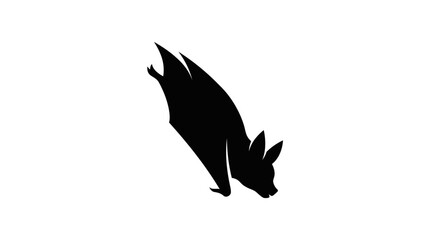 Fototapeta premium Halloween Flying Bat Silhouette, Halloween Flying Bat, Black Bat Outline, Spooky Bat Graphic, Flying Mammal Vector Illustration vector