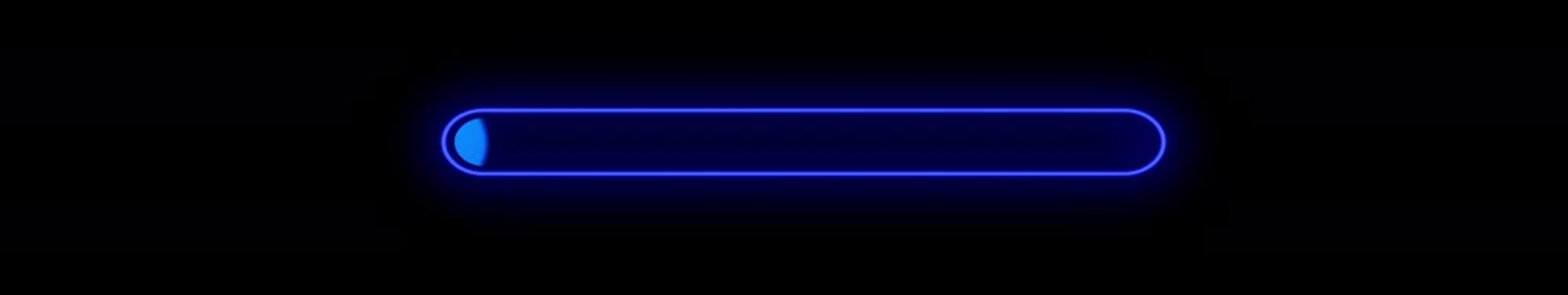 Neon Progress Bar Animation on Black Background. Download Progress, Preloader Animation Web Design Template. Seamless Loop Animation in 4K Ultrawide with Alpha Channel.