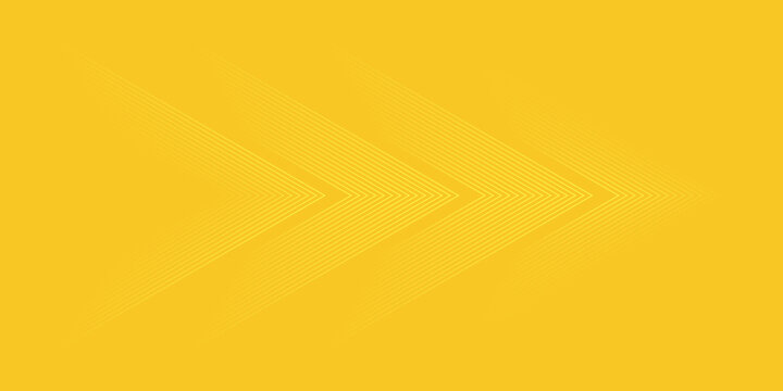 Abstract yellow gradient arrow shape overlay layer background with arrow pattern and shadow. Modern graphic element. Suit for poster, brochure, banner, business, cover, web, flyer. Vector illustration
