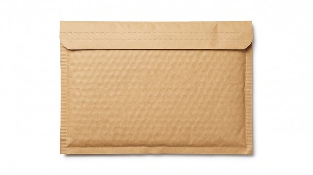 Brown Cardboard Box Isolated on White Background for Packaging, Shipping, Mailing, Storage, Business, Document Delivery and Vintage Paper Texture Concepts
