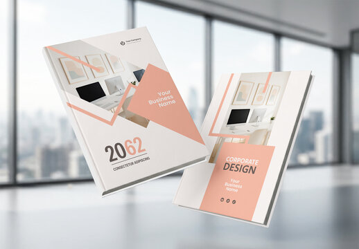 Business Report Cover Template &ndash; Peach Pastel  Geometric Layout (A4)
