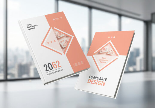 Business Report Cover Template &ndash; Peach Pastel   Geometric Layout (A4)
