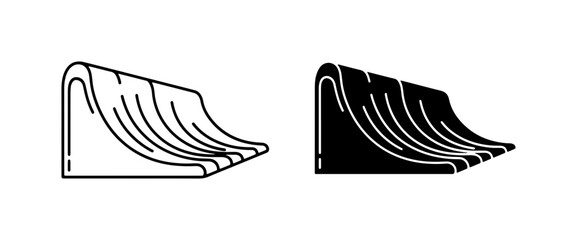 Fototapeta premium Skate Ramp Vector Icons, Extreme Sports Park Elements, Urban Recreation Graphics