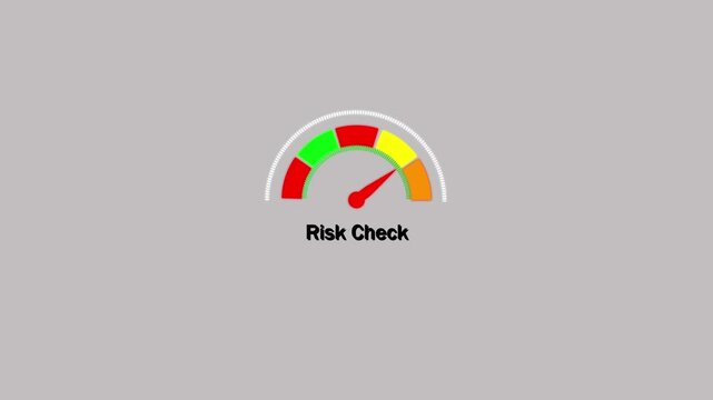 4k,Decibel meter showing medium level with red yellow and green zones.  motion animation on a transparent background alpha channel.