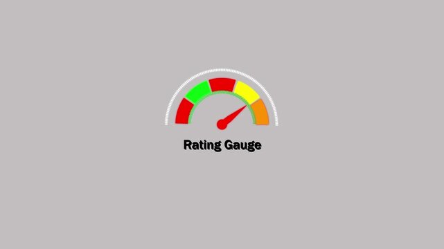 4k,Decibel meter showing medium level with red yellow and green zones.  motion animation on a transparent background alpha channel.