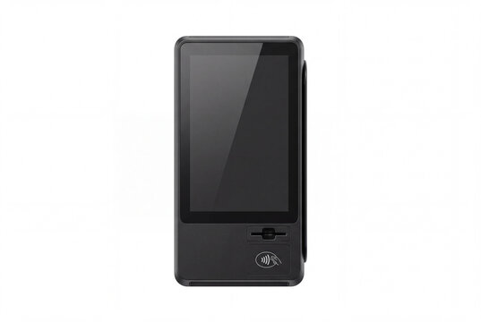 Modern Digital POS Payment Terminal with Touchscreen and Contactless Reader