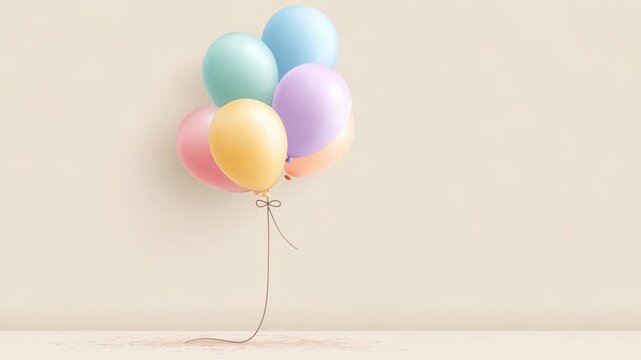 Colorful balloons against minimalist background for festive and joyful occasions