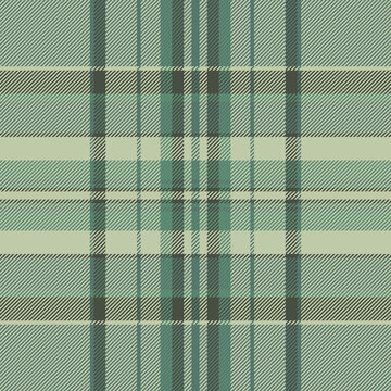 Soft textile fabric seamless, chequered background plaid texture. Worldwide check tartan vector pattern in pastel and green colors.