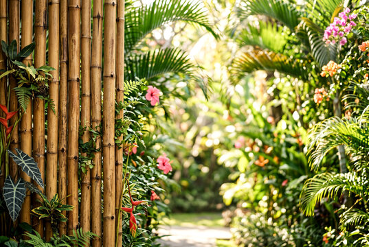 Bamboo Border Summer Branding Background