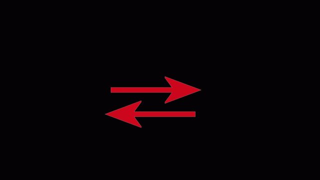 swap icon, Transfer arrows outline icon. linear style sign for mobile concept and web design. Left right arrows simple line icon animation black background 4k.
