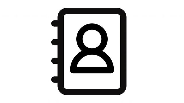 contact animated Line Icons Premium 4K, Modern Minimal Outline Motion Graphics Collection