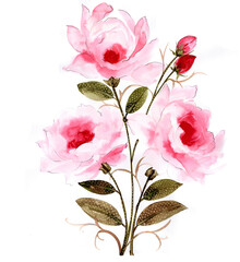 Fototapeta premium Hand drawn watercolor flowers