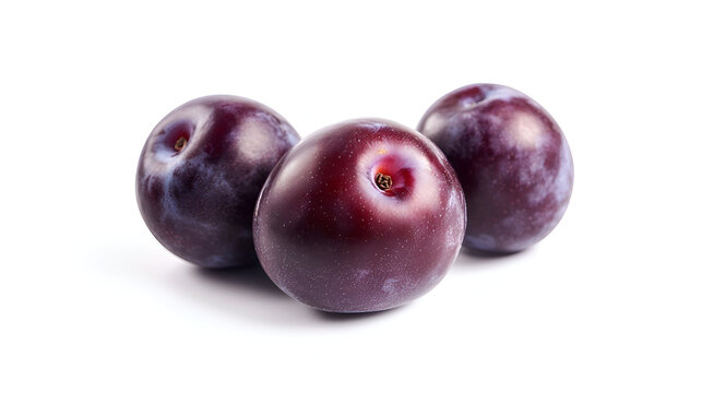 plums isolated on white