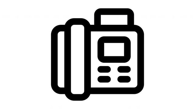 fax animated Line Icons Premium 4K, Modern Minimal Outline Motion Graphics Collection