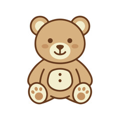Fototapeta premium Cute Brown Teddy Bear Mascot Cartoon Illustration