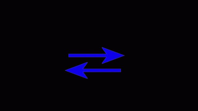 swap icon, Transfer arrows outline icon. linear style sign for mobile concept and web design. Left right arrows simple line icon animation black background 4k.