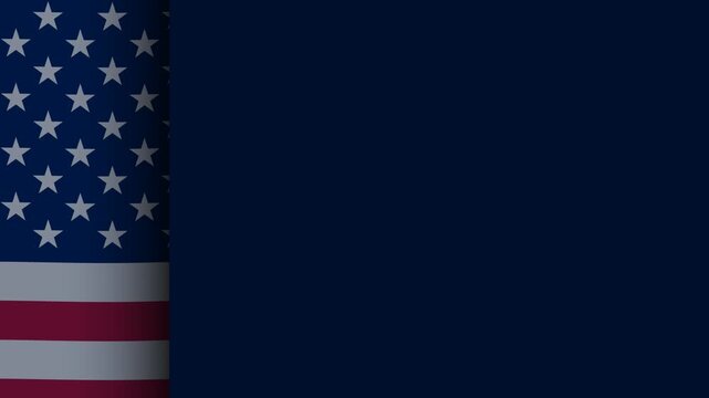 Patriot Day Memorial Background with American Flag and Dark Blue Copy Space.
