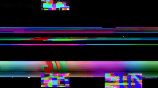 Retro Television Signal Distortion and Glitch Background