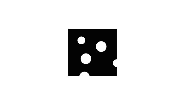 Square Swiss cheese slice icon solid black vector design