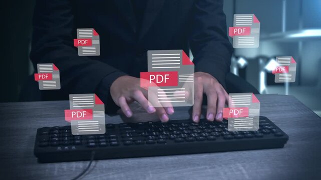 PDF document icon representing file sharing, cloud storage, digital workflow, business reporting, secure access, electronic paperwork, data organization and modern technology use.
