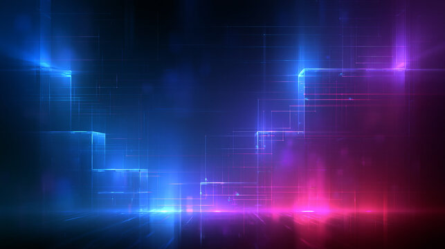 Futuristic Cyber Neon Stage Abstract Technology Background