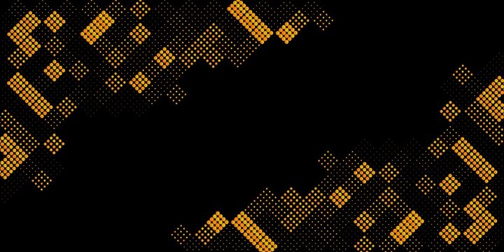 Abstract Orange Halftone Geometric Background with Black Copy Space