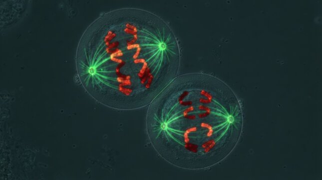 Chromatids separating during meiosis
