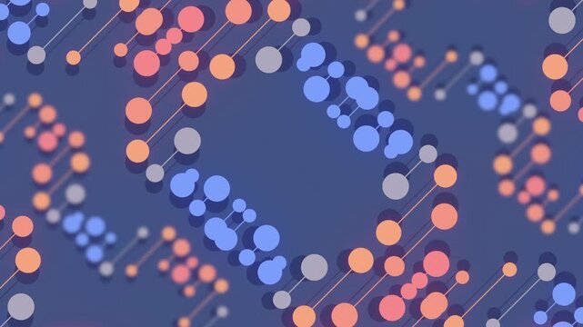 Macro Focus DNA Coral Blue Diagonal Helixes Bokeh