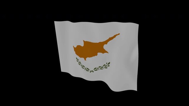 Natural Waving Cyprus National Flag Loop Alpha Channel