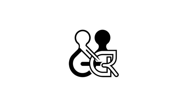 Minimalist Ampersand and GR Monogram Logo for Professional Business Branding and Graphic Design