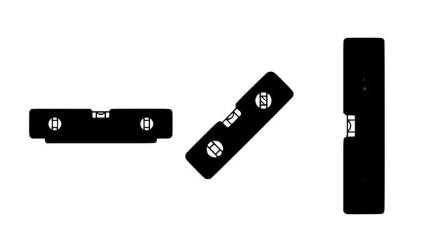 Professional Builder Level Tool Vector Icon with Abstract Construction Measurement Design