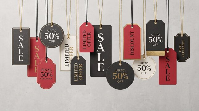 Elegant SALE Tags Collection with Modern Discount Labels for E-commerce Advertising
