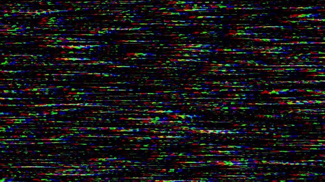 Distorted error screen background with seamless RGB VHS overlay for cinematic video editing