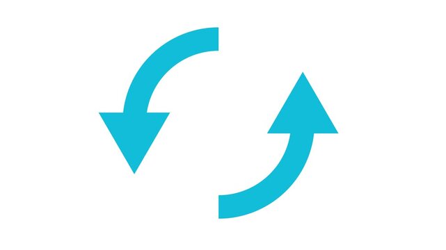 Rotation sign or turn-left indicator. The arrow rotates and twitches slowly.