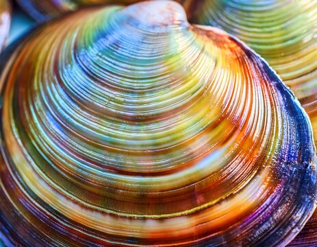 close up background of abalone shell haliotis