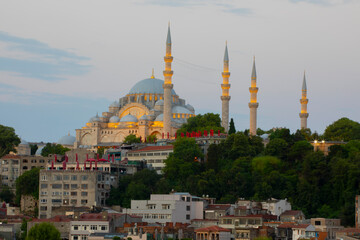 Naklejka premium A view of Istanbul taken from the Galata Bridge.