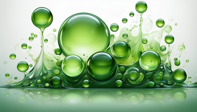 green bubbles with png and white background