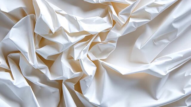 Crumpled white paper texture with soft light and shadows