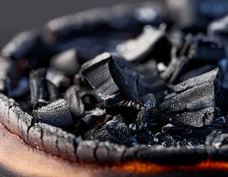 burnt wick black ash close up